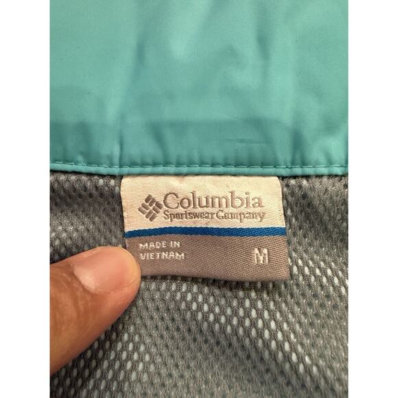 Columbia Jacket Womens Teal Switchback II Raincoat Full Zip Hidden Hood M RL2149 - Picture 6 of 11